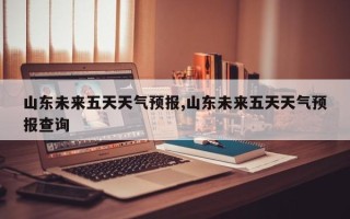 山东未来五天天气预报,山东未来五天天气预报查询