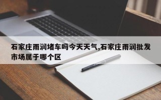 石家庄雨润堵车吗今天天气,石家庄雨润批发市场属于哪个区