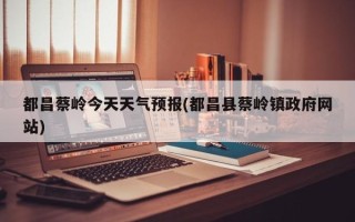 都昌蔡岭今天天气预报(都昌县蔡岭镇政府网站)